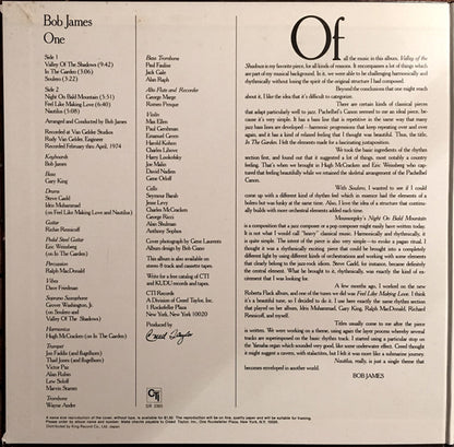 Bob James : One (LP, Album, Gat)