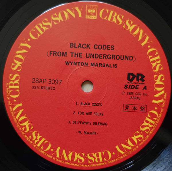 Wynton Marsalis : Black Codes (From The Underground) (LP, Album, Promo)