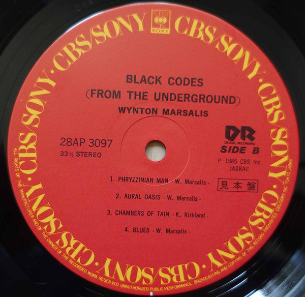 Wynton Marsalis : Black Codes (From The Underground) (LP, Album, Promo)