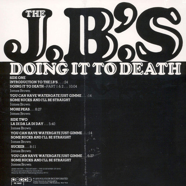 The J.B.'s : Doing It To Death (LP, Album, Ltd, RP, Pur)