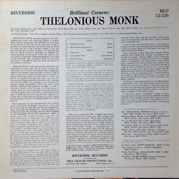 Thelonious Monk = Thelonious Monk : Brilliant Corners = ブリリアント・コーナーズ (LP, Album, Mono, RE)