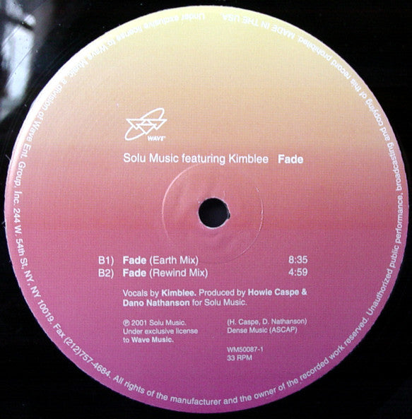 Solu Music Featuring Kimblee : Fade (12")