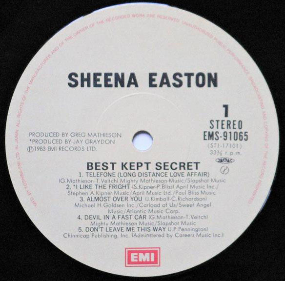 Sheena Easton : Best Kept Secret (LP, Album)