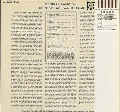 Ornette Coleman : The Shape Of Jazz To Come (LP, Album, RE, RM)