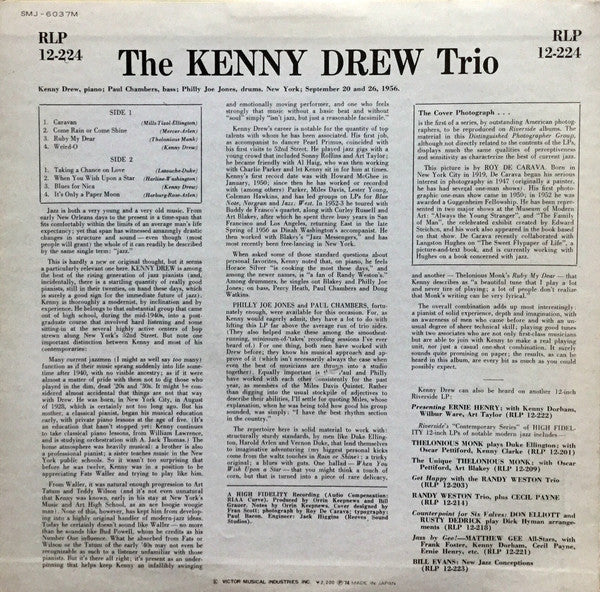 The Kenny Drew Trio With Paul Chambers (3), "Philly" Joe Jones : Kenny Drew Trio (LP, Album, Mono, RE)