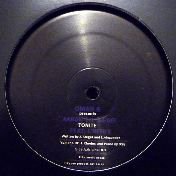 Omar-S Presents Aaron Siegel (2) Feat; L'Renee : Tonite (12")