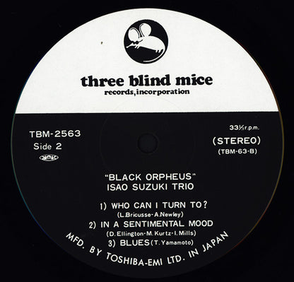 Isao Suzuki Trio Featuring Tsuyoshi Yamamoto : Black Orpheus (LP, Album, RE)
