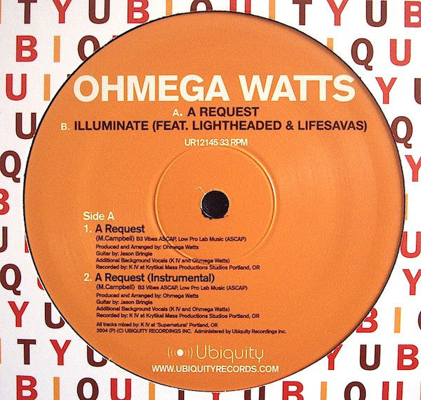 Ohmega Watts : A Request / Illuminate (12")