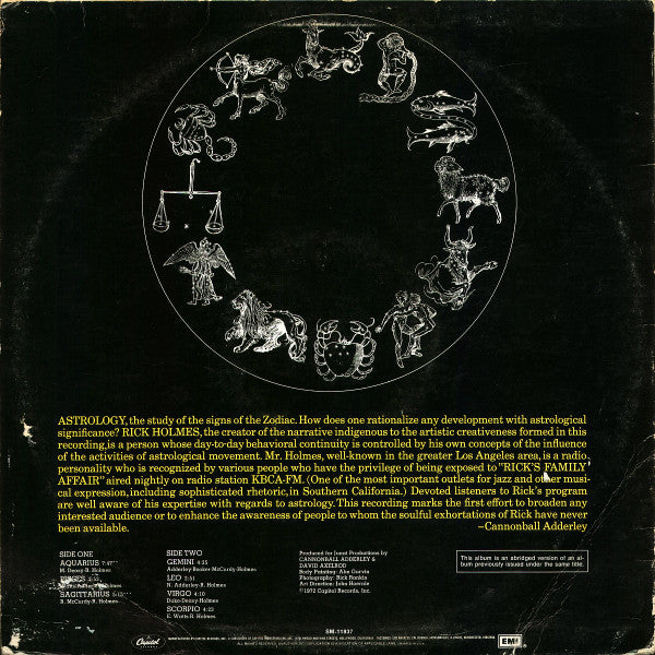 Cannonball Adderley, Rick Holmes, Nat Adderley Sextet : Soul Zodiac Vol. 2 (LP, Album, RE)