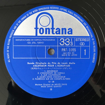 The Miles Davis Quintet : Ascenseur Pour L'Echafaud (LP, Album, Ltd, RE)