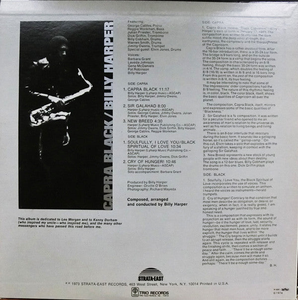 Billy Harper : Capra Black (LP, Album)