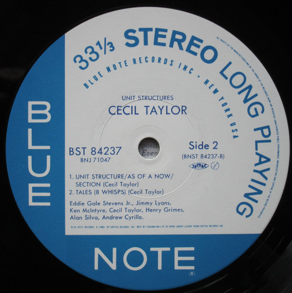 Cecil Taylor : Unit Structures (LP, Album, RE)