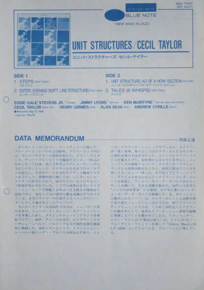 Cecil Taylor : Unit Structures (LP, Album, RE)