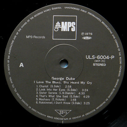 George Duke : I Love The Blues, She Heard My Cry (LP, Album, RE)