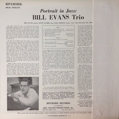 The Bill Evans Trio / Bill Evans : Portrait In Jazz = ポートレイト・イン・ジャズ (LP, Album, RE)
