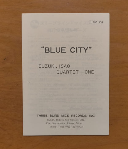 Isao Suzuki Quartet : Blue City (LP, Album)