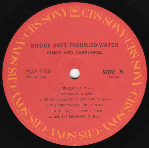 Simon & Garfunkel : Bridge Over Troubled Water (LP, Album, RE)