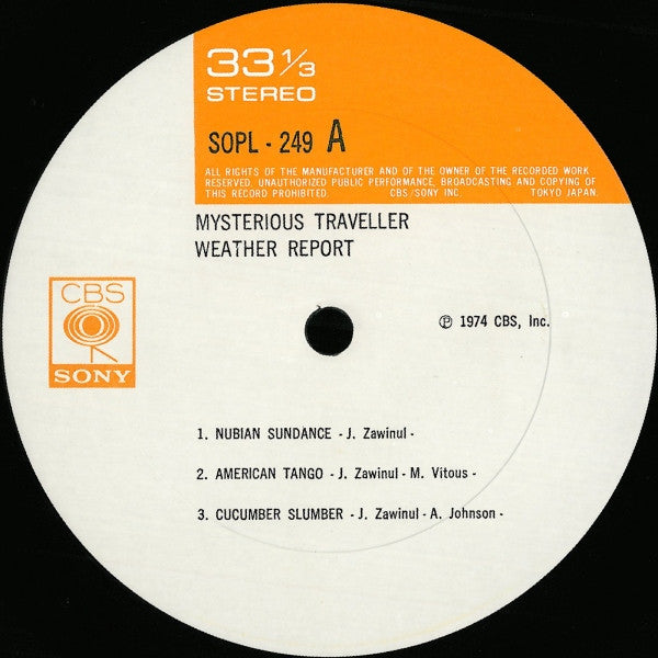 Weather Report : Mysterious Traveller (LP, Album)