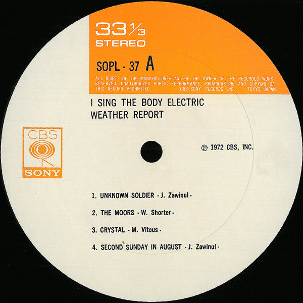 Weather Report : I Sing The Body Electric (LP, Album)