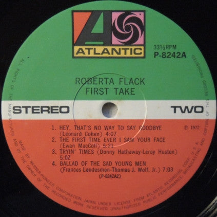 Roberta Flack : First Take (LP, Album, RE)