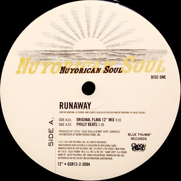 Nuyorican Soul Featuring India : Runaway (2x12")