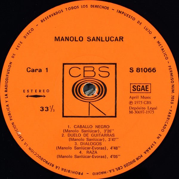 Manolo Sanlúcar : Sanlucar (LP, Album)