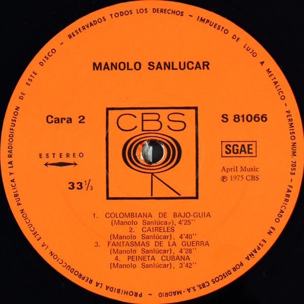 Manolo Sanlúcar : Sanlucar (LP, Album)