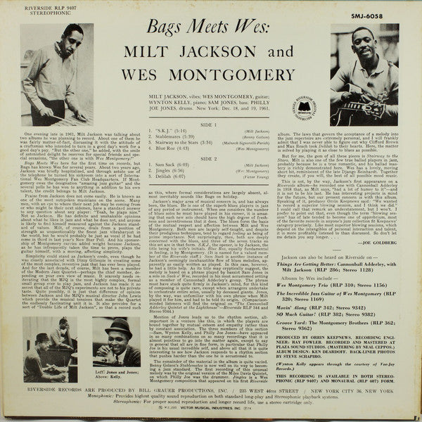 Milt Jackson And Wes Montgomery = Milt Jackson & Wes Montgomery : Bags Meets Wes! = バグス・ミーツ・ウェス (LP, Album, RE)