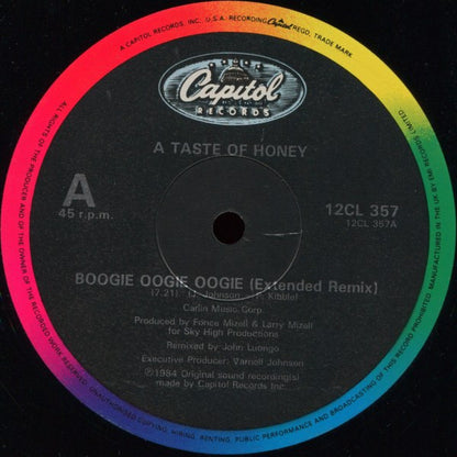 A Taste Of Honey : Boogie Oogie Oogie (Extended Re-Mix) (12", Single)