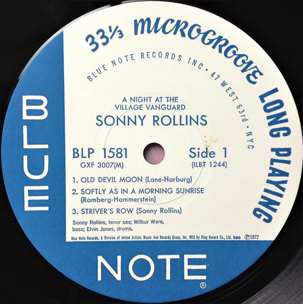 Sonny Rollins = Sonny Rollins : A Night At The "Village Vanguard" = ヴィレッジ・ヴァンガードの夜 (LP, Album, Mono, Ltd, RE)