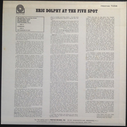 Eric Dolphy : At The Five Spot Volume 2 (LP, Album, Ltd, RE)