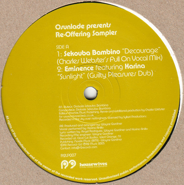 Osunlade : Re-Offering 12" Sampler (12", Smplr)