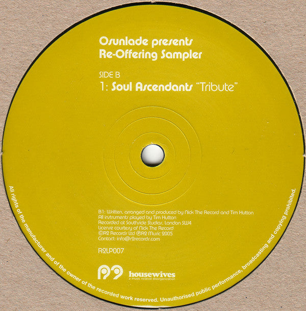 Osunlade : Re-Offering 12" Sampler (12", Smplr)