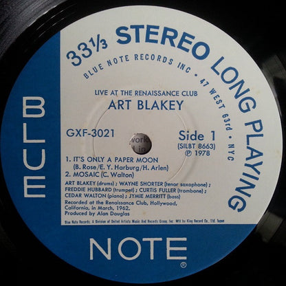 Art Blakey : Live At The Renaissance Club (LP, Album, Ltd)
