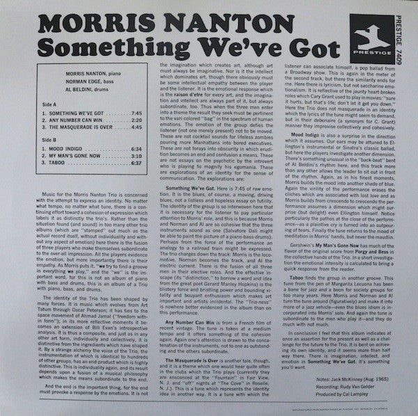 Morris Nanton : Something We've Got (LP, Album, RE)