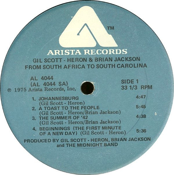 Gil Scott-Heron & Brian Jackson : From South Africa To South Carolina (LP, Album, Gat)