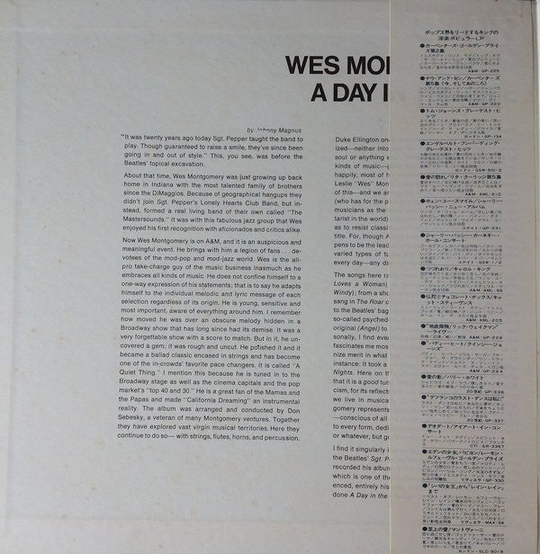 Wes Montgomery : A Day In The Life (LP, Album, RP)