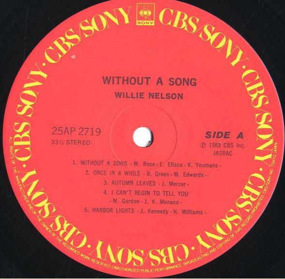 Willie Nelson : Without A Song (LP, Album)