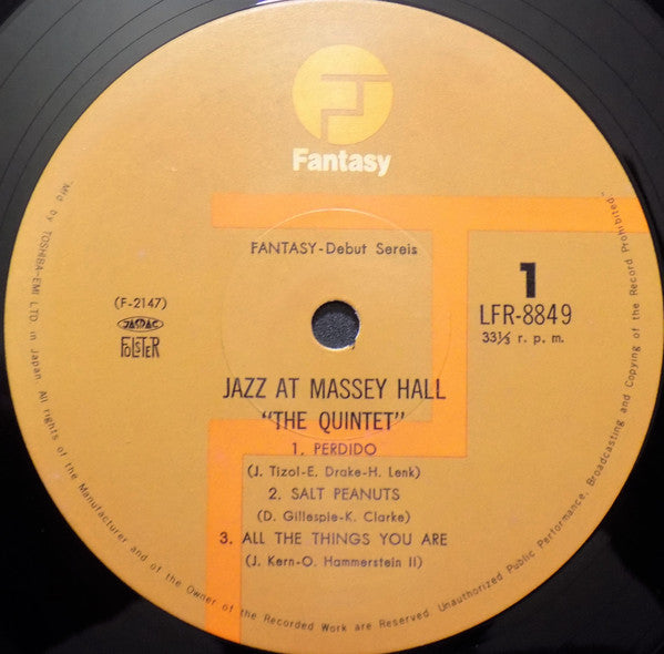 The Quintet : Jazz At Massey Hall (LP, Album, Mono)