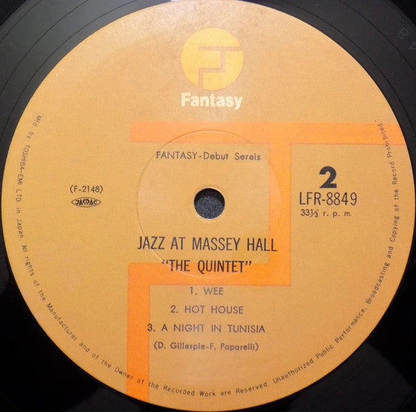 The Quintet : Jazz At Massey Hall (LP, Album, Mono)