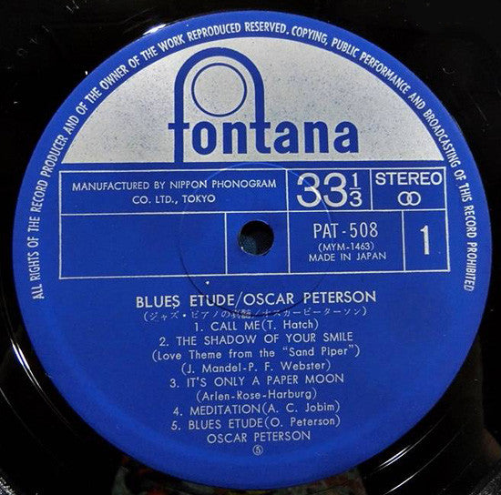 Oscar Peterson : Blues Etude (LP, Album, Ltd, RE)