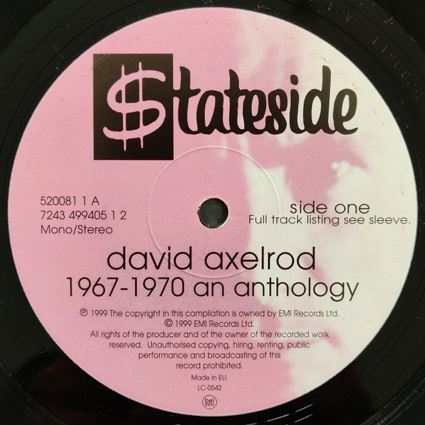 David Axelrod : 1968 To 1970 An Anthology (2xLP, Comp, Mono)