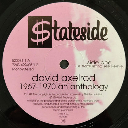 David Axelrod : 1968 To 1970 An Anthology (2xLP, Comp, Mono)