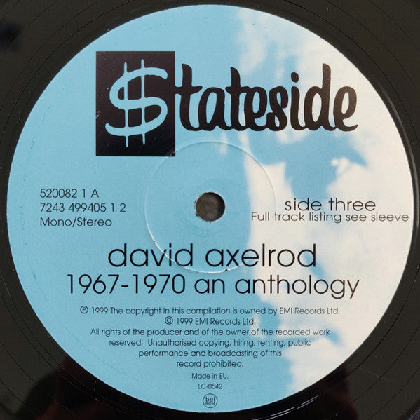 David Axelrod : 1968 To 1970 An Anthology (2xLP, Comp, Mono)