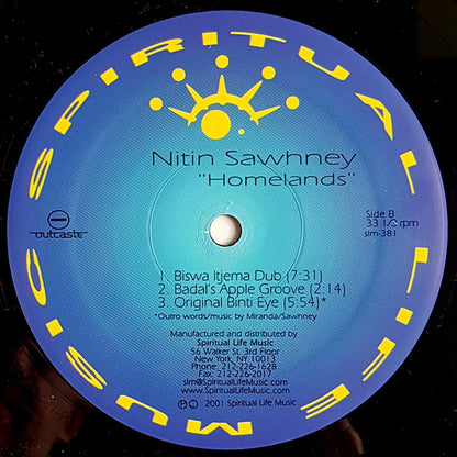 Nitin Sawhney : Homelands (Joaquin 'Joe' Claussell Remixes) (12")