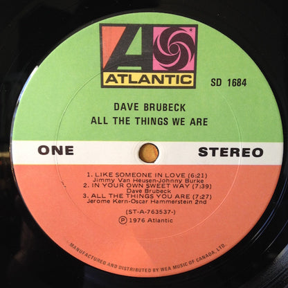 Dave Brubeck : All The Things We Are (LP, Album)