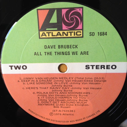 Dave Brubeck : All The Things We Are (LP, Album)