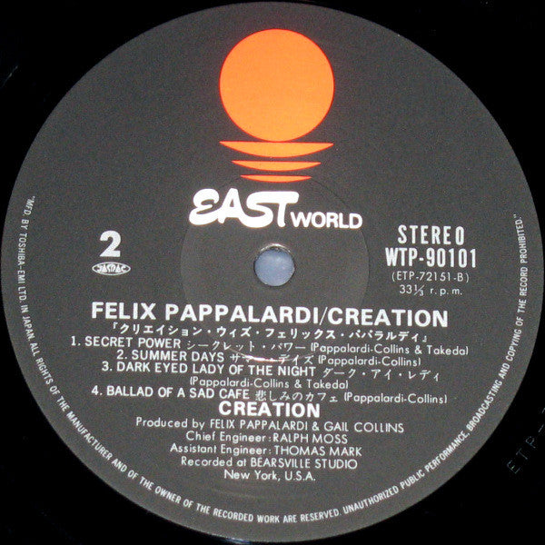 Creation (6), Felix Pappalardi : Creation / Felix Pappalardi (LP, Album, RE)