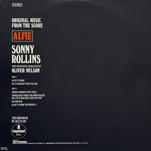 Sonny Rollins : Original Music From The Score "Alfie" (LP, Album, RE, Gat)