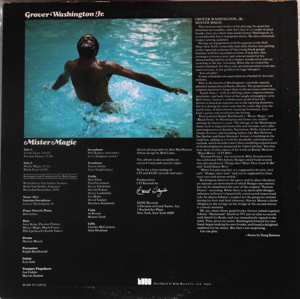 Grover Washington, Jr. : Mister Magic (LP, Album, RE)